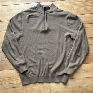 Izod Men's Zip-Neck Sweater in Taupe Brown